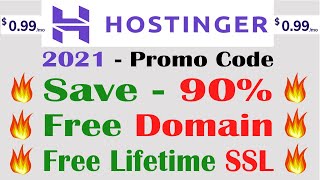 Hostinger Promo Code 2021 Discount Up to 90% Off on Web Hosting & Free Domain and SSL