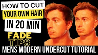 How To Cut & Fade Your Own Hair -Full Tutorial on Moderate Undercut Mens Hairstyle - Gentlemens Cut