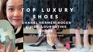 Top Designer Shoes in my collection plus HTF new orans! Hermes, Chanel, RV, Louboutins, Jimmy Choo