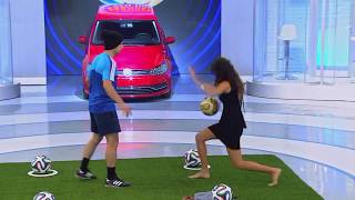 Amazing Serenay Aktas Mehmet Ali Erbil & Football Virtuoso Sinan Öztürk Football Show - Lady and man