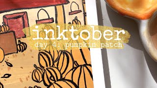 Inktober : Day 4 - Pumpkin Patch (HIMI/MIYA gouache)