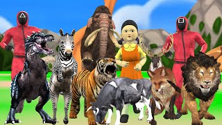 Hide and Seek Challenge Wild Animals Squid Game Doll Funny Animals Hide & Seek Game Challenge