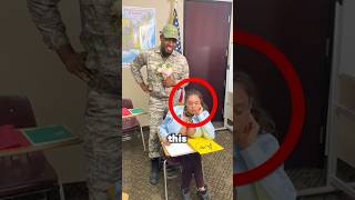 Military Man Surprises Daughter at School..