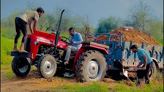 फुल लोड फँसी हुई ट्रॉली को बड़े आराम से निकाल लिया मेसी 1035 DI ट्रैक्टर ने💪🏻//tractor stunt video