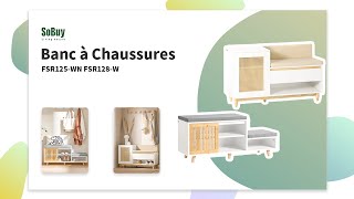 SoBuy Banc à chaussures | Banc de rangement à chaussures | Meuble soulier entree | FSR125-WN