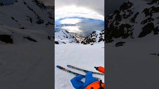 icy couloir in Norway #skiing #lyngen