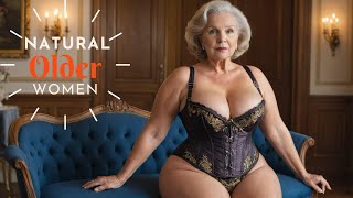 Natural Older Woman Over 60🔥Attractively Dressed and Beauty|| Wearing Royal Corset Outfit