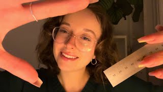 ASMR personal attention face measuring + inaudible whispers