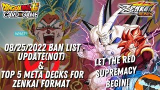 DBS CCG Ban List Talk and My top 5 Meta Decks for Set 1 of Zenkai Series! | A STRONG UPCOMING FORMAT