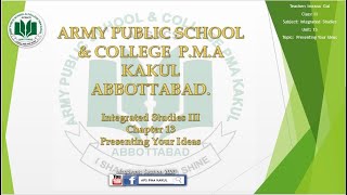 Grade III Week IX part II Integrated Studies Chapter1 3 Presenting Your Ideas