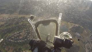 Texas Raider flying over Colorado Springs and landing in the Nose Cone