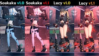 EN Soukaku & EN Lucy GACHA INTRO voice changes [Old v1.0 vs New v1.1]