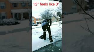 Hubby shoveling snow from frozen let it go / Avie Life in USA / #shorts