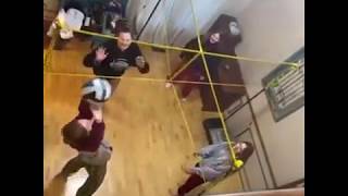 Cross net volleyball