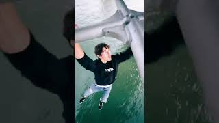 GUY HANGS from bridge #shorts tiktok charles.melanie