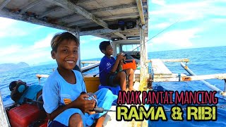 NGAJAK ANAK PANTAI MANCING KE TENGAH LAUT