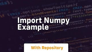 import numpy example