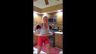 Kitchen Hula Hoop Exercise on National Fitness Day