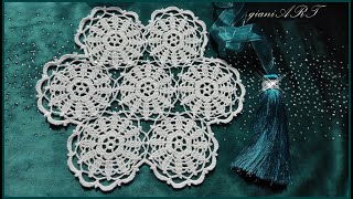 Tablecloth Lace Crochet | Joining small flower motifs | Edge crochet