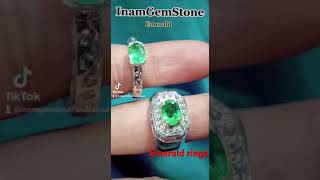 Vivid quality emerald stone rings | flawless dark green emerald rings | crystal clear green emerald