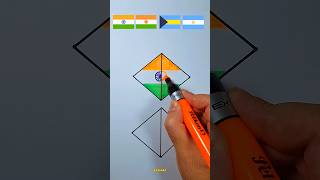 4 negara dengan warna bendera yang berbeda india+niger+bahamas+argentina #flag #art #drawing