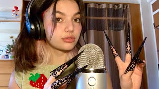 ASMR | Long Nail Tapping & Scratching, Visuals, Glass & Book Tapping, Mic Scratching, ++