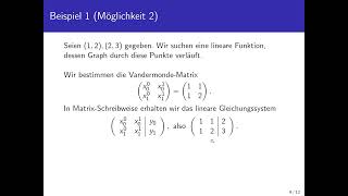 Interpolation mittels monomialer Basis (herantastend erklärt)