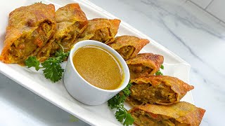 Curry Chicken Egg rolls | Chicken Egg rolls | Curry chicken recipe || FRUGALLYT