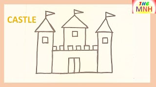 How To Draw a Castle - VERY EASY For Kids