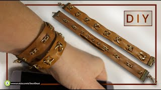 Simple leather & chain bracelet DIY/ Boho leather bracelet