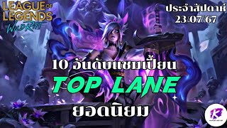 LOL WildRift : จัดอันดับ 10 แชมเปี้ยน TopLane ยอดนิยม ประจำสัปดาห์ที่ 23/07/67