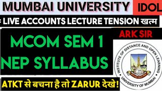 Mcom  sem 1 Nep All subjects Exam TimeTable Syllabus Important Questions  ARK sir Mumbai University