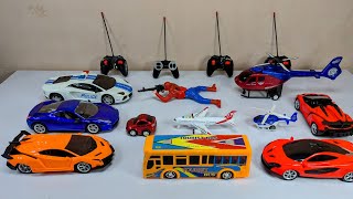 Rc Toy Driving And Flying Test | Rc Helicopter, Police Car, Rc Bus, Car And Aeroplane Driving Test