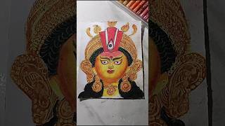 Maa Durga drawing with oil pastel 🪷🙏😍#maadurga #navratri #drawing #shorts