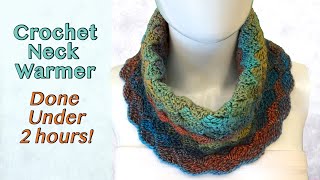 Cowl Neck Warmer Done Under 2 Hours - Free Crochet Pattern