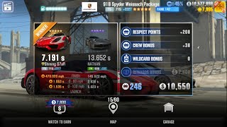 CSR2 - Porsche 918 Spyder "Weissach Package", Maxed Tune for 7.191 | CSR Racing 2