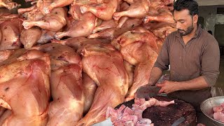 Amazing Boneless Chicken Cutting Skills | Super Fast Chicken Cutting | Pakistani Street Vendors