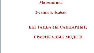 Математика 2-сынып.4сабақ Екі таңбалы сандардың графикалық моделі