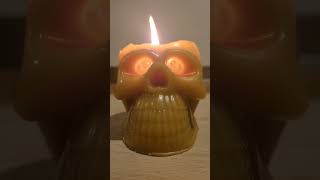 beeswax skull candle