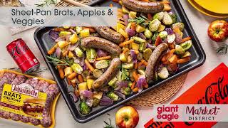 Sheet Pan Recipes | Brats with Apples and Veggies