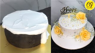 Anniversary Rose cake decoration | anniversary cake | engagement cake | wedding anniversary cake