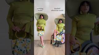 styling a green monochromatic wheelchair-friendly outfit 💚#WheelchairFashion #FashionBlogger #Model