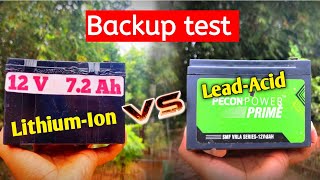 12 volt lithium 7.2Ah battery 🔋 Backup test / Lead-Acid VS Lithium-Ion