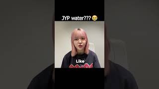 Lily says JYP water tastes like this🤣 #shorts #nmixx #lily #funny #viral #itzy #bts