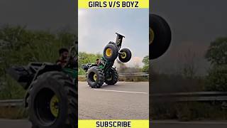 Girls V/S Boyz🔥|Tractor Driving 😈|Attitude Status 😎|#shorts