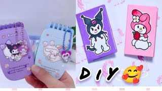 No glue 😱 Kawai notebook 📒 #nogluepapercraft #diy #easy #kawaii #schoolsupplies #shorts