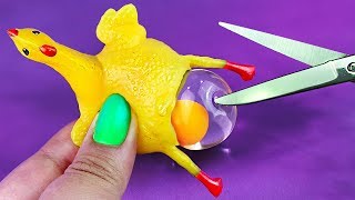 Cutting Open Soft and Crunchy Squishy - Stress Ball, Slime, Liquid Glitter and More!