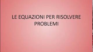 Problemi e equazioni