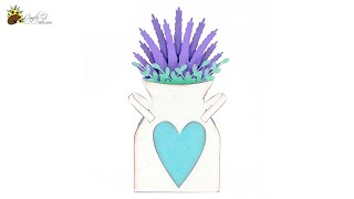 Lavender Pail Box Card SVG Assembly Tutorial