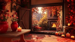 Cozy Fall Porch with Beautiful Piano Sounds & Serene Autumn Nature Ambiance